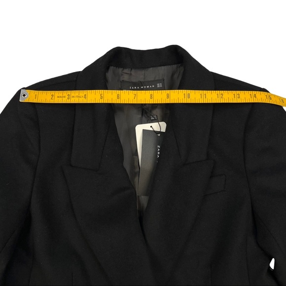 NWT Zara Woman Black Double Breasted Blazer Jacket Wool Blend Size XS - Picture 10 of 15